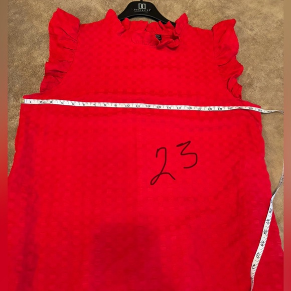 Emery Rose Charming Red Ruffle Sleeve Dress Size 1XL - Picture 4 of 5